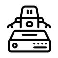 automation machine learning line icon vector illustration