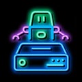 automation machine learning neon glow icon illustration