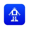 Automation machine robot icon digital blue