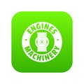 Automation machinery icon green vector