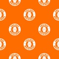 Automation machinery pattern vector orange