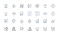 Automation Process line icons collection. Efficiency, Productivity, Workflow, Streamlining, Optimization, Consistency Royalty Free Stock Photo