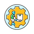 automation robot deep learning color icon vector illustration Royalty Free Stock Photo