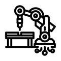 automation robot deep learning line icon vector illustration