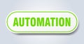 automation sign. rounded isolated button. white sticker