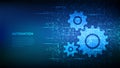 Automation Software background. Gears icons made with binary code. IOT and Automation concept. Digital binary data and streaming Royalty Free Stock Photo
