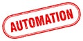 automation stamp. rounded grunge textured sign. Label