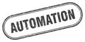 Automation stamp. rounded grunge textured sign. Label