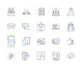 Automation tech outline icons collection. Automation, Technology, Robotics, AI, Machine Learning, Automated, Coding Royalty Free Stock Photo