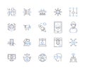 Automation tech outline icons collection. Automation, Technology, Robotics, AI, Machine Learning, Automated, Coding Royalty Free Stock Photo