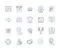 Automation tech outline icons collection. Automation, Technology, Robotics, AI, Machine Learning, Automated, Coding Royalty Free Stock Photo