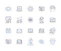 Automation tech outline icons collection. Automation, Technology, Robotics, AI, Machine Learning, Automated, Coding Royalty Free Stock Photo