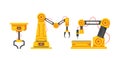 Automation Technology Concept with Robot Arm, Claw or Hand, Mechanic Welding Equipment, Engineering Factory Hand