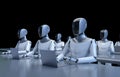 Automation worker concept with ai assistant robot working