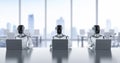 Automation worker concept with ai assistant robot working in smart office