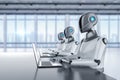 Automation worker concept with ai assistant robot working in smart office