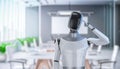 Automation worker concept with ai assistant robot working in smart office