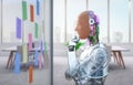 Automation worker concept with ai robot working in smart office