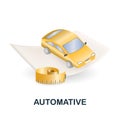 Automative icon. 3d illustration from engineering collection. Creative Automative 3d icon for web design, templates