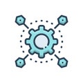 Color illustration icon for Automatization, technology and setting