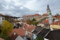 The autumn in the Cesky Krumlov.