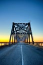 Automobile bridge on sunrise