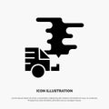 Automobile, Car, Emission, Gas, Pollution solid Glyph Icon vector Royalty Free Stock Photo