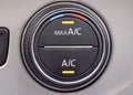 Automobile climate control regulator. Air temperature in the car, macro