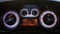 The automobile dashboard. Words on the monitor cruise control on. Royalty Free Stock Photo