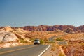 Automobile on desert highway Royalty Free Stock Photo