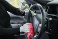 Automobile detailing service. Car interior cleaning