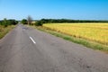 Automobile highway  passes next the field Royalty Free Stock Photo