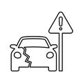 Automobile hit road cap icon Royalty Free Stock Photo