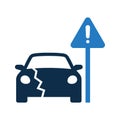 Automobile hit road cap icon Royalty Free Stock Photo