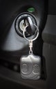 Automobile key in the ignition lock Royalty Free Stock Photo