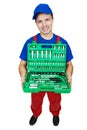 Automobile mechanic with Socket Wrench Set