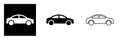 Automobile. Monochrome illustration of sedan vector icon. vector drawing of a sedan
