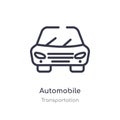 automobile outline icon. isolated line vector illustration from transportation collection. editable thin stroke automobile icon on