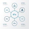 Automobile Outline Icons Set. Collection Of Hatchback, Crossover, Car And Other Elements. Also Includes Symbols Such As