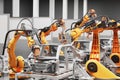 Automobile production line using robots to work in smart factories.