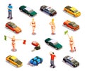 Automobile Racing Icon Set