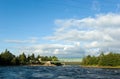 Automobile and railway bridges across Vuoksi river Royalty Free Stock Photo