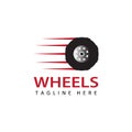 automobile rubber tire shop, car wheel, racing vector logos and labels, automobile maintenance service, illustration of auto