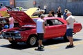 Automobile show, with variety of cars and people admiring them,Saratoga Springs,New York,2016