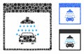 Automobile shower calendar page Composition Icon of Round Dots