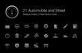 Automobile and Street Pixel Perfect Icons Shadow Edition. Royalty Free Stock Photo