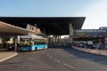 Automobile traffic at the Atocha station in the city of Madrid. Spain. Royalty Free Stock Photo