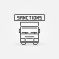 Automobile Transportation Sanctions vector line icon or symbol