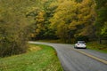 Automobile traveling on the Blue Ridge Parkway Royalty Free Stock Photo