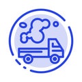 Automobile, Truck, Emission, Gas, Pollution Blue Dotted Line Line Icon